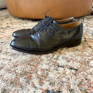 Johnston & Murphy Black Leather Cap Toe Oxfords Size 13 Classic Dress Shoe